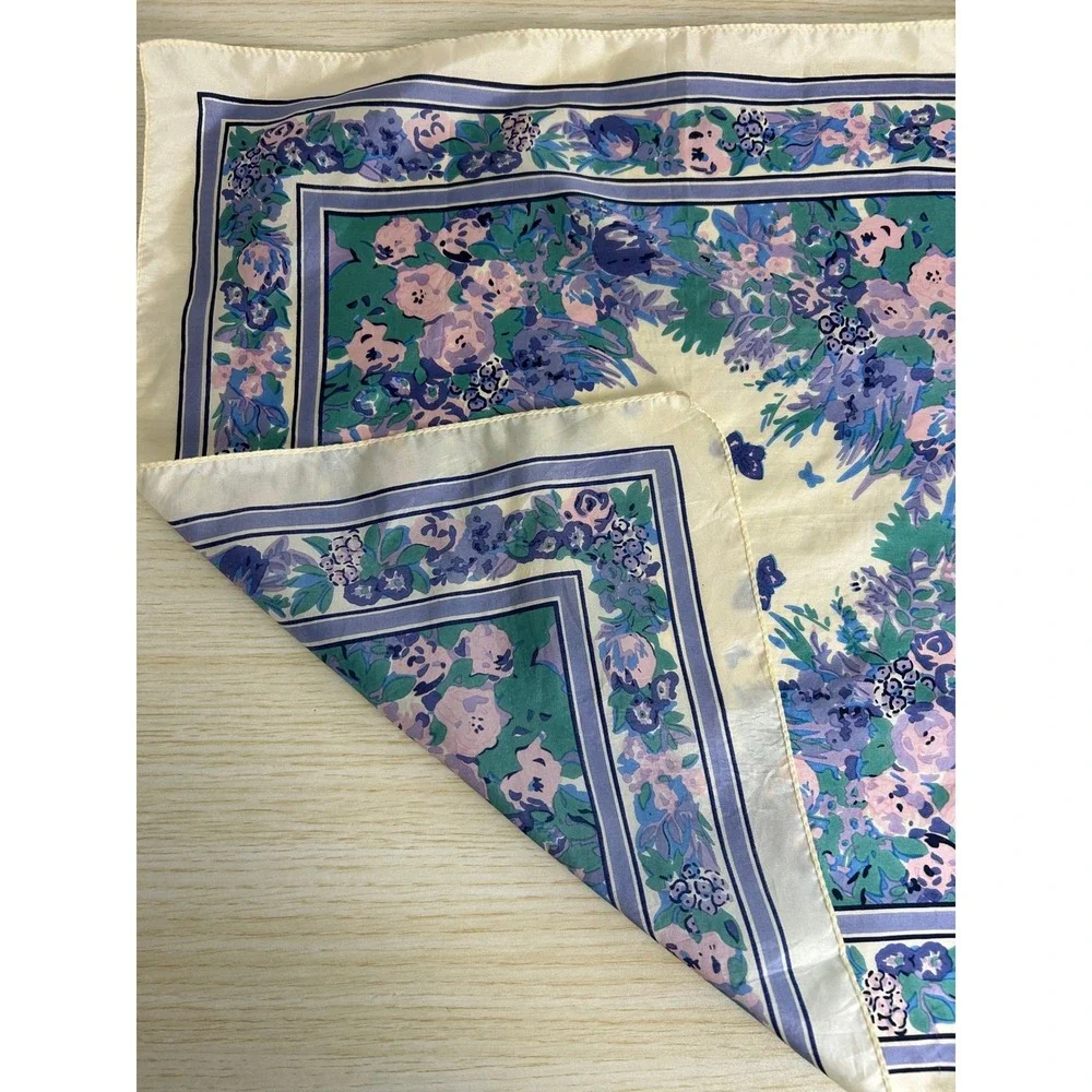 Liberty of London Silk Scarf Women OS Cream Floral Butterfly 17